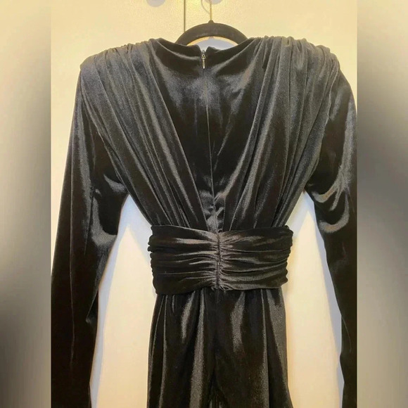 House of CB Pascale Black Deep Plunge Dress Size XS - Picture 4 of 12